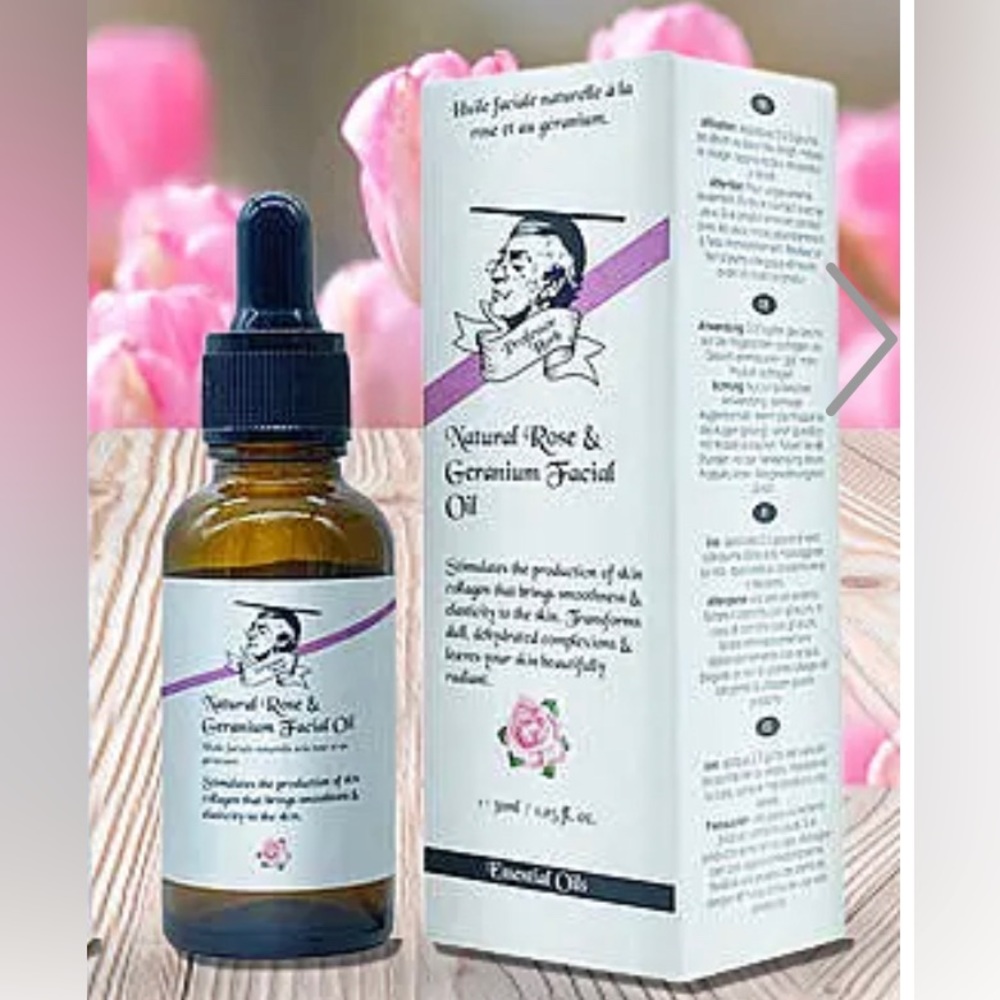 New in box.  Professor Herb: Rose and Geranium Facial Oil.‎ 1.05 fl oz.